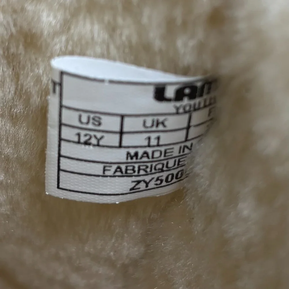 Lamo Girls Classic Ankle Snow Boots Size 12Y Faux Fur Light Brown Tan Winter